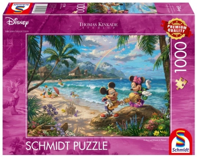 Puzzle 1000 Thomas Kinkade Miki&Minnie na Hawajach