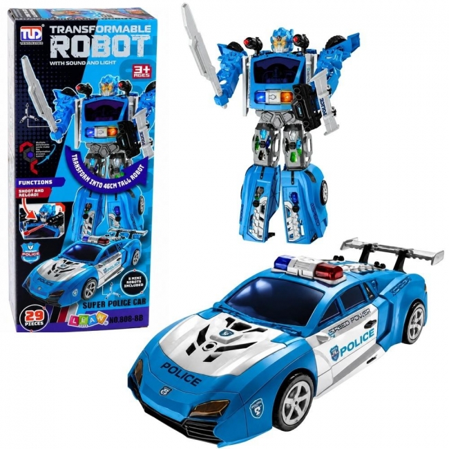Radiowóz robot 2w1 z wyrzutnią małych robotów
