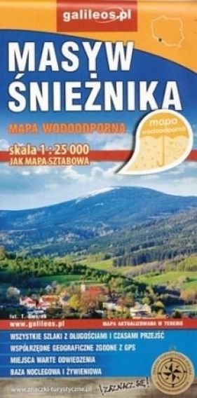 Mapa wodoodporna - Masyw Śnieżnika 1:25 000 w.2 - Opracowanie zbiorowe