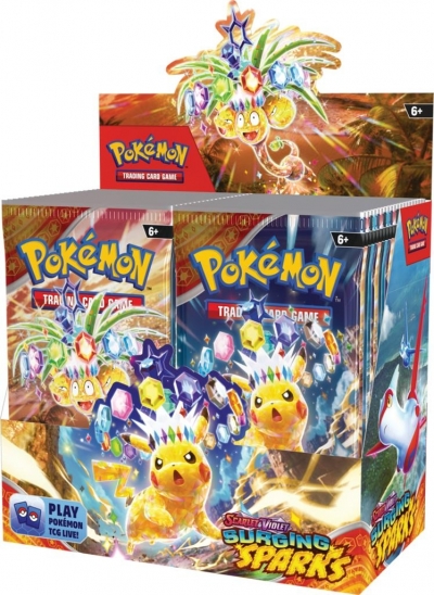 <img src='https://webimage.pl/pics/281/9/d820650859281.jpg' style='height:440px' /> Pokemon TCG Scarlet and Violet Surging Sparks Booster 1szt. mix