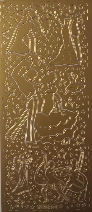 Stiker ażurowy złoty