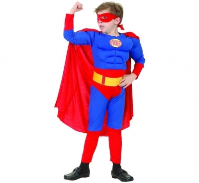 Strój Superbohater z muskułami rozm. 110/120cm
