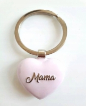 Brelok do kluczy - Mama (różowe serce)