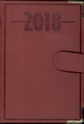 Terminarz 2018 - B7 Lux Złocony z zapinką brązowy