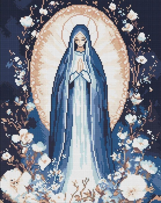 Diamentowa mozaika - Niepokalana Dziewica 40x50cm