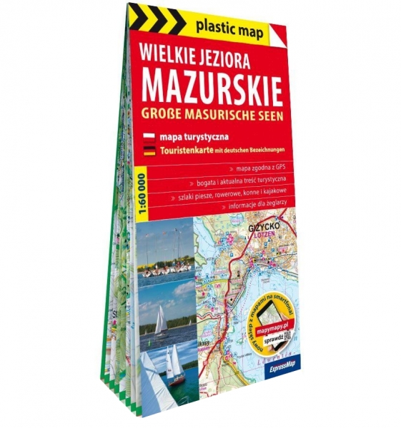 Wielkie Jeziora Mazurskie foliowana mapa turystyczna 1:60 000