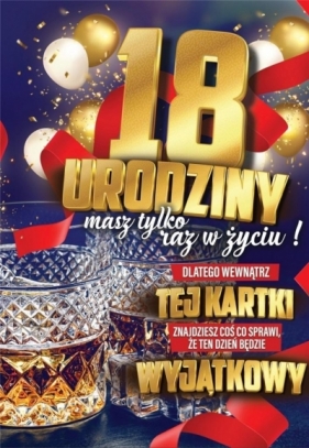 Karnet Urodzinowy 18 + naklejka