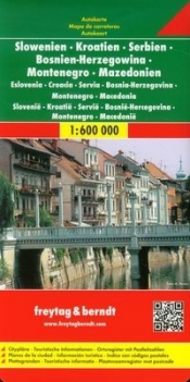 Słowenia Chorwacja Serbia Bośnia i Hercegowina mapa drogowa 1:600 000