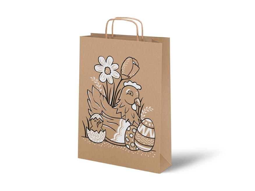 <img src='https://webimage.pl/pics/284/6/d8595138526284.png' style='height:440px' /> Torebka Wielkanoc beżowy papier z uchem 22x28x10cm