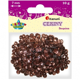 Cekiny okrągłe 7mm 10g - ciemnobrązowe (284875)