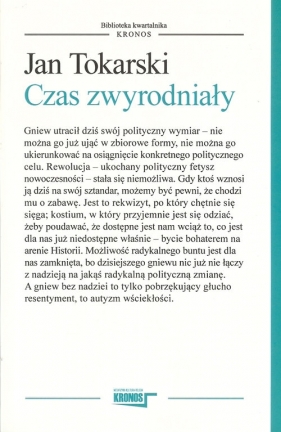 Czas zwyrodniały - Jan Tokarski