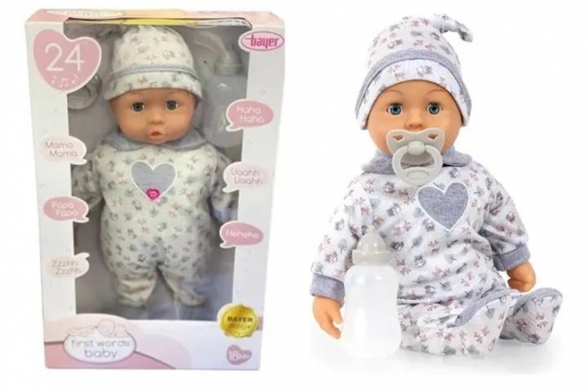 Bobas pierwsze słowa szary 38cm