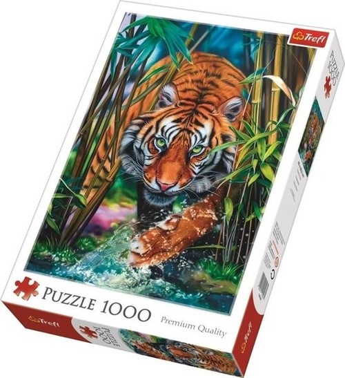 Puzzle 1000: Drapieżny Tygrys (Uszkodzone opakowanie) (10528)
