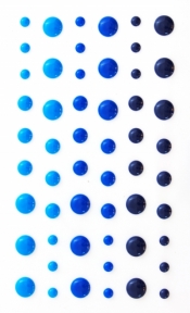 Kryształki Galeria Papieru kropki samoprzylepne emaliowane 54 szt. niebieski (251117)
