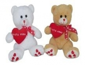 Miś z sercem 24cm MIX