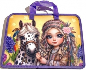 Teczka-torba A4+ zapinana na zamek z rączką Koń