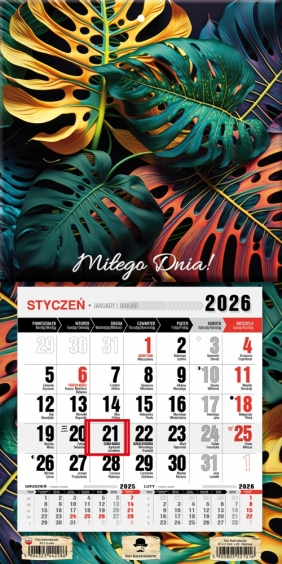 Kalendarz trójdzielny-jednodzielny z magnesem 2026,1 szt.