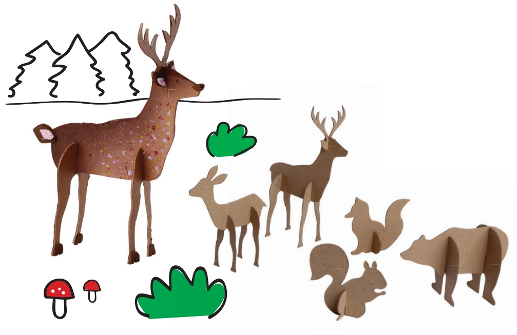 Kształty kartonowe 3D Forest Animals (450745)
