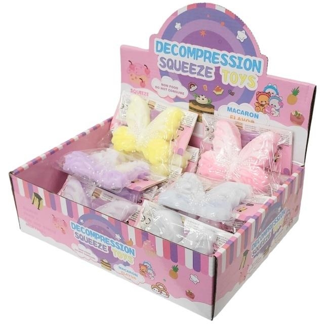 Gniotek motyl w czterech kolorach z perełkami MIX