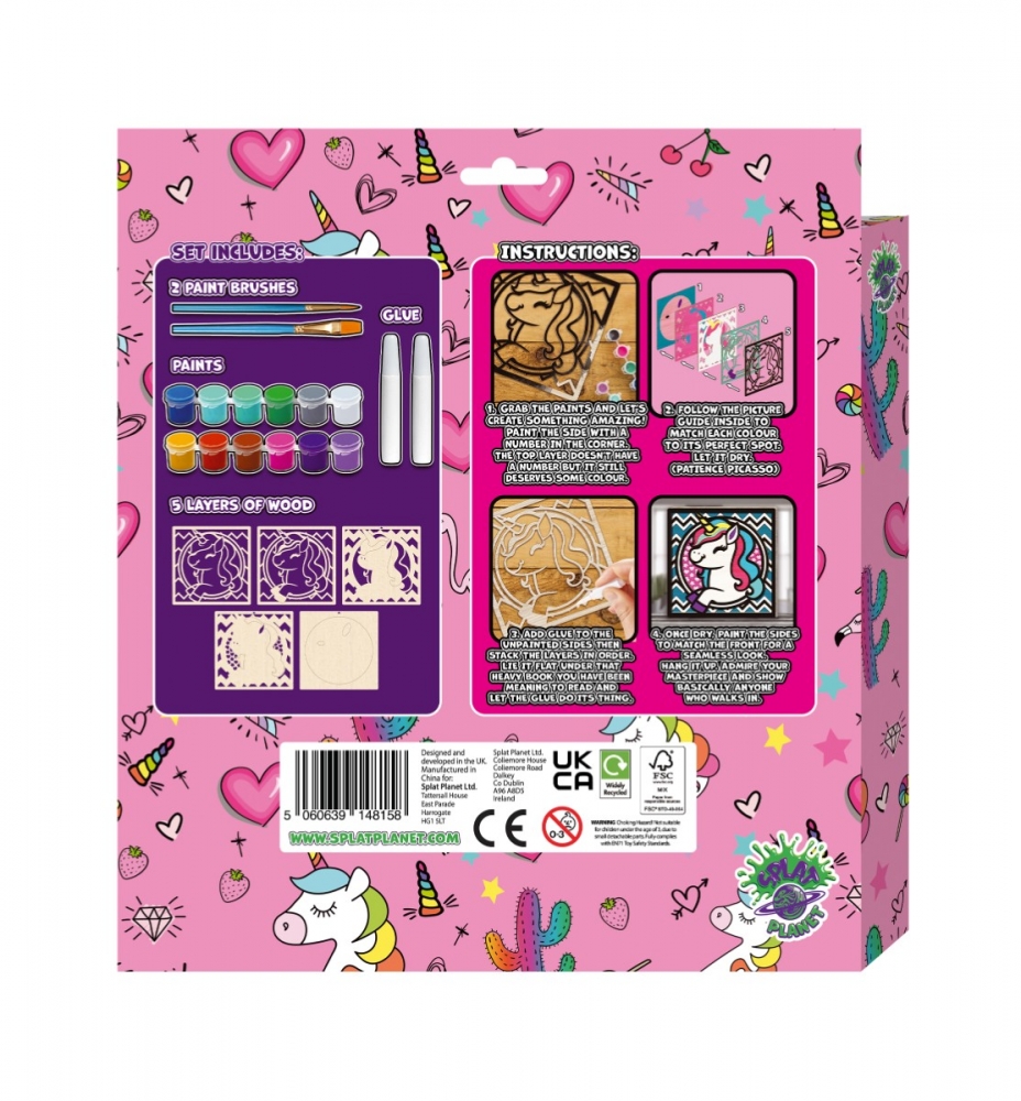 Zestaw do tworzenia obrazów z drewna - jednorożec