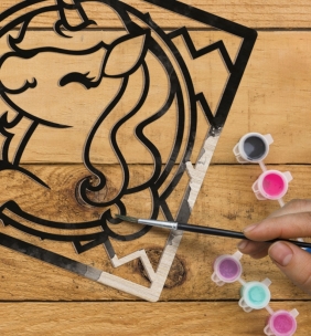 Zestaw do tworzenia obrazów z drewna - jednorożec