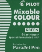 Naboje do pióra Pilot Parallel Pen zielone 6 szt. (IC-P3-S6-G)