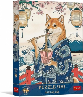 Puzzle 500 Pets as Art: Makaronowa medytacja Shiby
