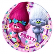 Talerzyki papierowe Trolls 20cm.8szt.