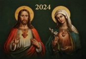 Kalendarz 2024 trójdzielny Serce Jezusa, Serce... - Praca zbiorowa