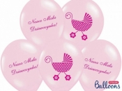 Balon gumowy Partydeco 30cm Nasza Mała Dziewczynka, P. Pink (1 op. / 6 szt.) różowy jasny 300 mm (SB14P-220-081J-6)