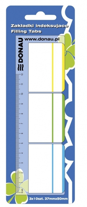 Zakładki indeksujące Donau z linijką 3x10 karteczek mix kolorów