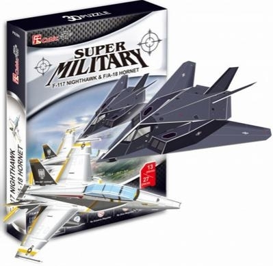 Puzzle 3D: Myśliwiec F117 Nighthawk i FA18 Hornet (01593)
