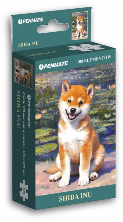 Puzzle mini 108 elementów Penmate Dog Garden Shibainu