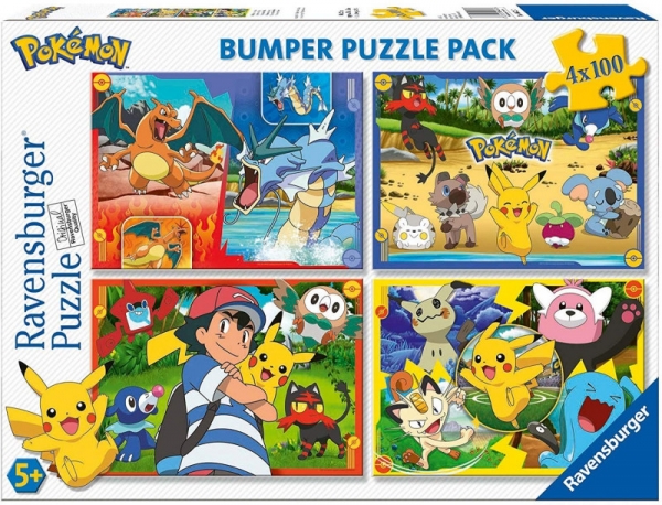 Puzzle 4x100 elementów Pokemon zestaw (6929)