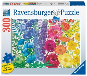 Ravensburger, Puzzle 300: Kwietna tęcza (17129)