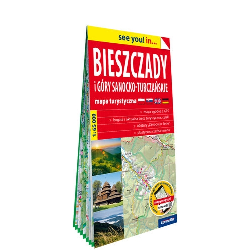 Bieszczady i Góry Sanocko-Turczańskie mapa turystyczna 1:65 000