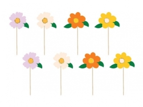 Toppery na tort kwiaty 13cm 8szt