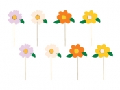 Toppery na tort kwiaty 13cm 8szt