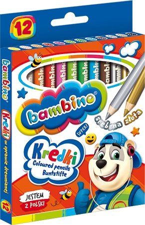 Bambino, Kredki drewniane, 12 kolorów (STM-00294)