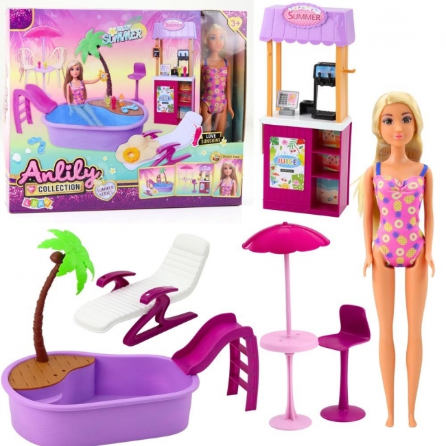 Lalka Anlily na plaży basen + akcesoria