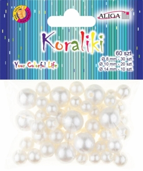 Koraliki plastikowe perłowe 60szt MIX