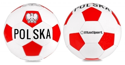 Piłka nożna Max Sport Polska biało-czerwona 2