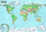 Świat. Mapa polityczna i krajobrazowa dwustronna mapa ścienna 1:31 000 000 (Uszkodzona zawartość)
