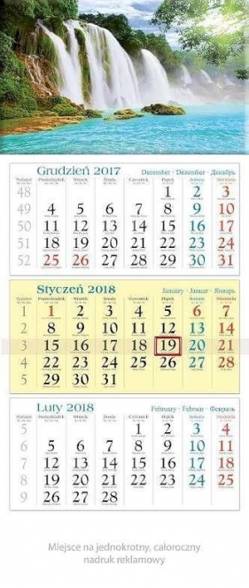 Kalendarz trójdzielny 2018 - Kaskada KT9