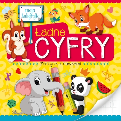Moja kaligrafia. Ładne cyfry. Zeszycik z rowkami