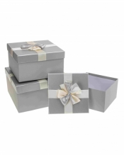 Pudełka ozdobne na prezenty PUG-25165-KW GREY 3 sztuki