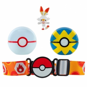 POKEMON Clip 'N' Go Poké Ball Belt Pas Quick Ball, Premier Ball, Scorbunny S9, Figurka