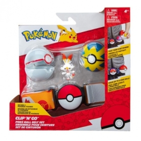 POKEMON Clip 'N' Go Poké Ball Belt Pas Quick Ball, Premier Ball, Scorbunny S9, Figurka