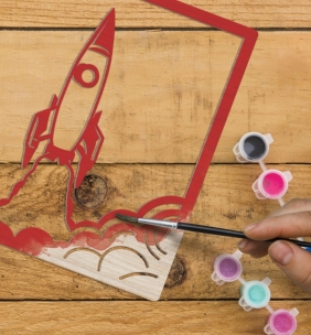 Zestaw do tworzenia obrazów z drewna - statek kosmiczny