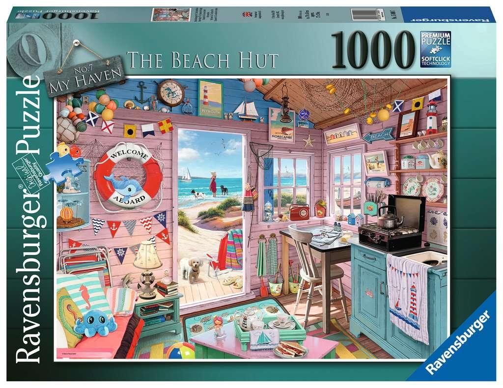 Ravensburger, Puzzle 1000: Chatka na plaży (15000) (Uszkodzone opakowanie)